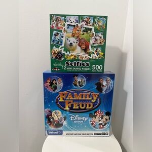 Set Disney Family Feud and Selfies Puzzle Set - Blue and Green